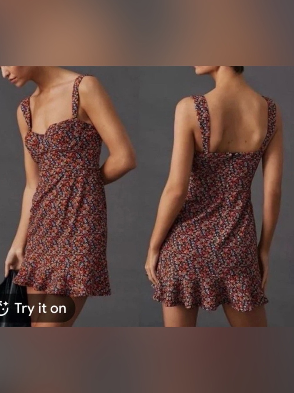 NWT Anthropologie HUTCH Women’s Dress‎ Ditsy Floral Corset Mini Ruffled Hem Sz M